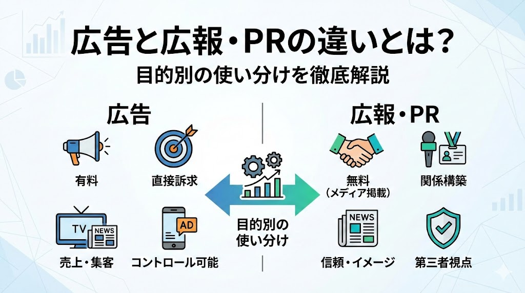 広告と広報・PRの違いとは？目的別の使い分けを徹底解説