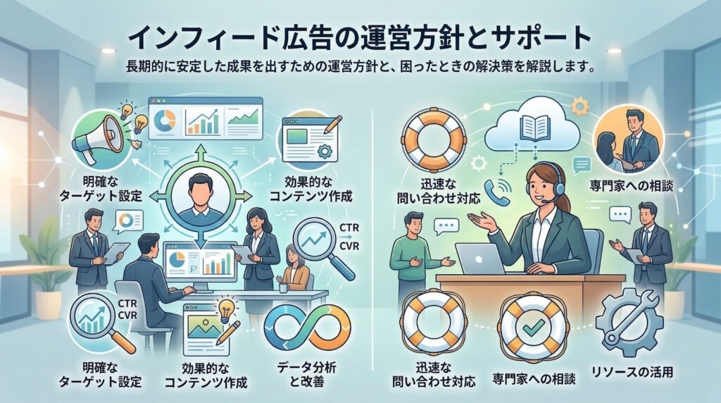 インフィード広告の運営方針とサポート